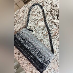 Elegant Silver and Black Women's Bag